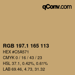 カラーコード: RGB 197.1 165 113 | qconv.com