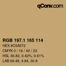 Color code: RGB 197.1 165 114 | qconv.com