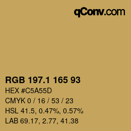 カラーコード: RGB 197.1 165 93 | qconv.com
