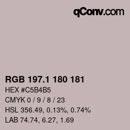 カラーコード: RGB 197.1 180 181 | qconv.com