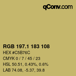 カラーコード: RGB 197.1 183 108 | qconv.com