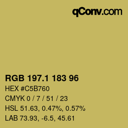 カラーコード: RGB 197.1 183 96 | qconv.com