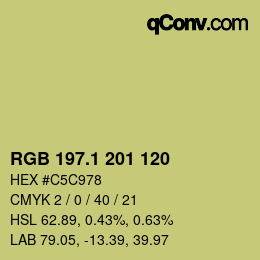 カラーコード: RGB 197.1 201 120 | qconv.com