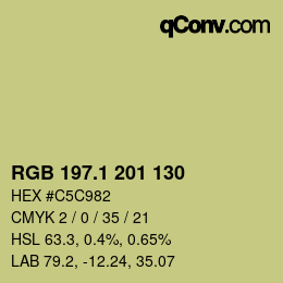 カラーコード: RGB 197.1 201 130 | qconv.com