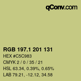 カラーコード: RGB 197.1 201 131 | qconv.com