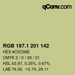 カラーコード: RGB 197.1 201 142 | qconv.com