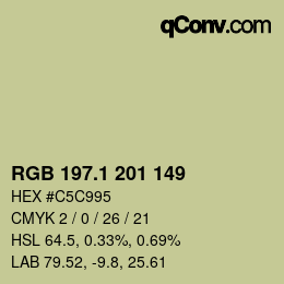 カラーコード: RGB 197.1 201 149 | qconv.com