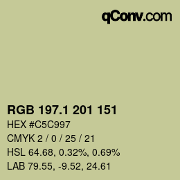 カラーコード: RGB 197.1 201 151 | qconv.com