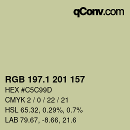 Color code: RGB 197.1 201 157 | qconv.com