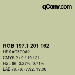 Color code: RGB 197.1 201 162 | qconv.com