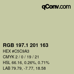 カラーコード: RGB 197.1 201 163 | qconv.com