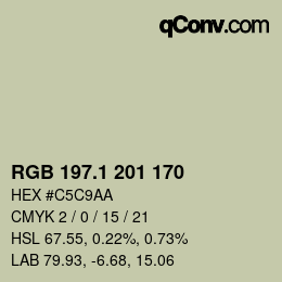 Color code: RGB 197.1 201 170 | qconv.com