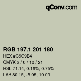 Color code: RGB 197.1 201 180 | qconv.com