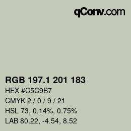Farbcode: RGB 197.1 201 183 | qconv.com