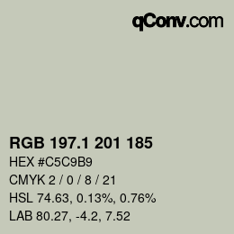 Color code: RGB 197.1 201 185 | qconv.com