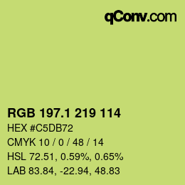 カラーコード: RGB 197.1 219 114 | qconv.com
