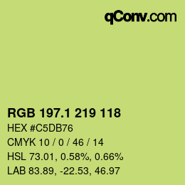 カラーコード: RGB 197.1 219 118 | qconv.com