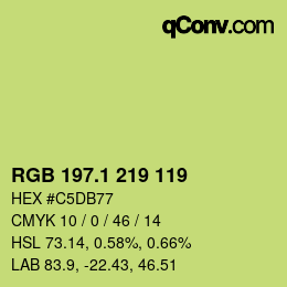 カラーコード: RGB 197.1 219 119 | qconv.com