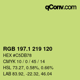 カラーコード: RGB 197.1 219 120 | qconv.com