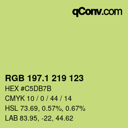 カラーコード: RGB 197.1 219 123 | qconv.com