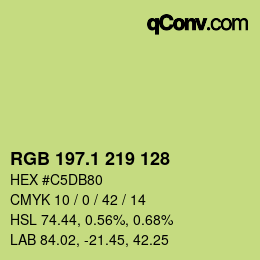 カラーコード: RGB 197.1 219 128 | qconv.com