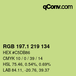 カラーコード: RGB 197.1 219 134 | qconv.com