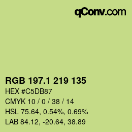 カラーコード: RGB 197.1 219 135 | qconv.com