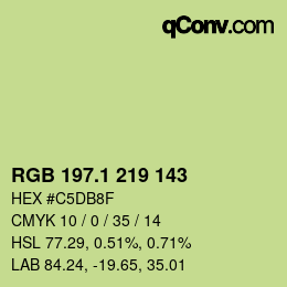 カラーコード: RGB 197.1 219 143 | qconv.com