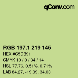 カラーコード: RGB 197.1 219 145 | qconv.com