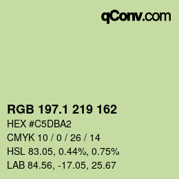 Color code: RGB 197.1 219 162 | qconv.com