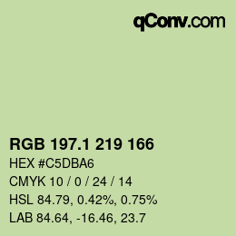 Color code: RGB 197.1 219 166 | qconv.com