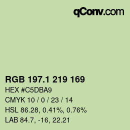 カラーコード: RGB 197.1 219 169 | qconv.com