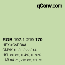 カラーコード: RGB 197.1 219 170 | qconv.com