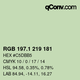 カラーコード: RGB 197.1 219 181 | qconv.com