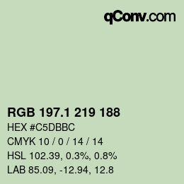 カラーコード: RGB 197.1 219 188 | qconv.com