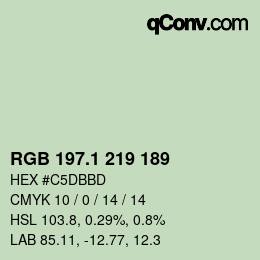 カラーコード: RGB 197.1 219 189 | qconv.com