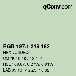 Color code: RGB 197.1 219 192 | qconv.com