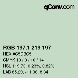 Color code: RGB 197.1 219 197 | qconv.com