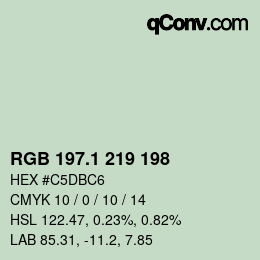 カラーコード: RGB 197.1 219 198 | qconv.com