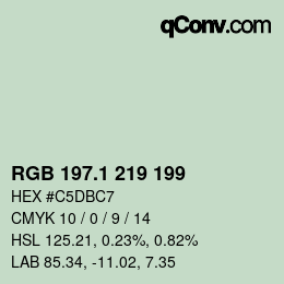 Color code: RGB 197.1 219 199 | qconv.com