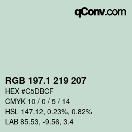 Color code: RGB 197.1 219 207 | qconv.com