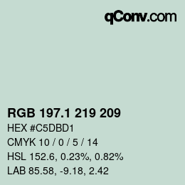 Color code: RGB 197.1 219 209 | qconv.com