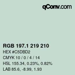 Color code: RGB 197.1 219 210 | qconv.com