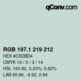 Color code: RGB 197.1 219 212 | qconv.com