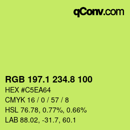 カラーコード: RGB 197.1 234.8 100 | qconv.com