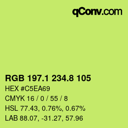 カラーコード: RGB 197.1 234.8 105 | qconv.com