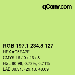 カラーコード: RGB 197.1 234.8 127 | qconv.com