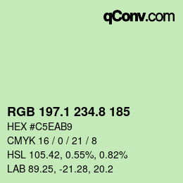 Color code: RGB 197.1 234.8 185 | qconv.com