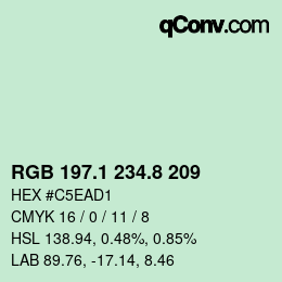 Farbcode: RGB 197.1 234.8 209 | qconv.com