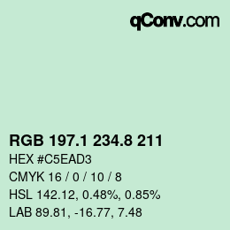 Color code: RGB 197.1 234.8 211 | qconv.com